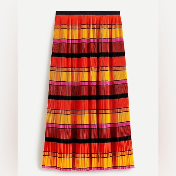 J.Crew Authentic Size 2 Straight-Pleat Skirt in Multistripe Pleated Midi - Picture 10 of 11